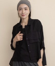 異素材コンビ シアーシャツ