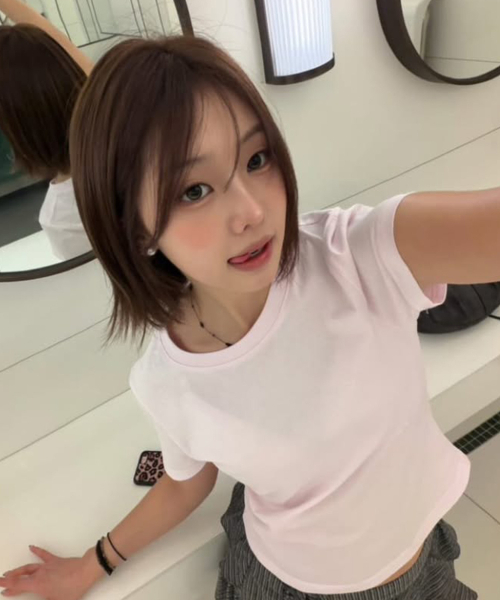 UUUUP(ユープ)の「スムージークロップTシャツ - ピンク(Tシャツ/カットソー・レディース・その他・SMALL/MEDIUM)」の1枚目の写真