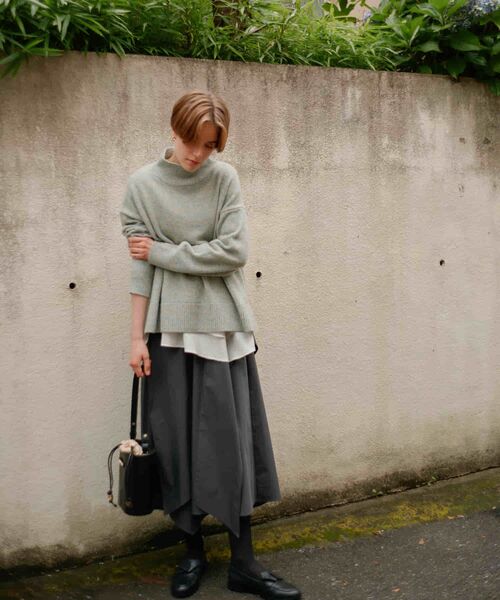 LANVIN en Bleu(ランバンオンブルー)の「タイプライター2WAYスカート(スカート・レディース・チャコールグレー/ブラック/ボルドー・36/38)」の14枚目の写真