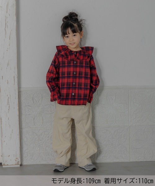 MAKE YOUR DAY(メイクユアデイ)の「ビッグフリルカラーブラウス■80~140cm(シャツ/ブラウス・キッズ・レッド/オフホワイト・120/130/140/110/80/100/90)」の19枚目の写真
