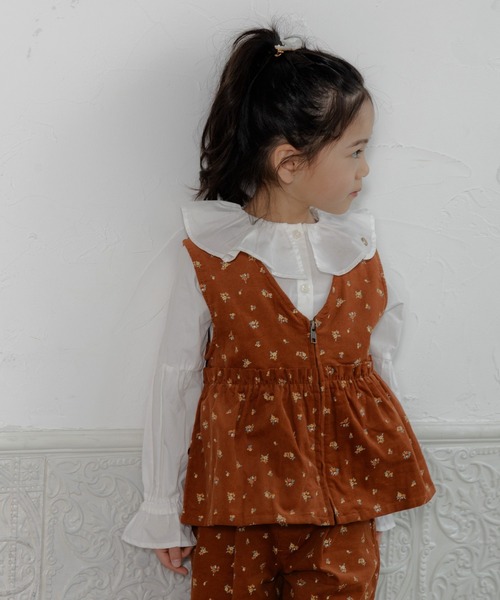MAKE YOUR DAY(メイクユアデイ)の「ビッグフリルカラーブラウス■80~140cm(シャツ/ブラウス・キッズ・レッド/オフホワイト・120/130/140/110/80/100/90)」の9枚目の写真