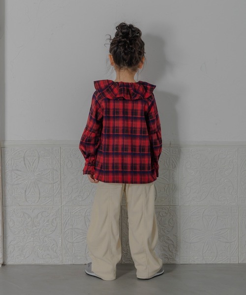 MAKE YOUR DAY(メイクユアデイ)の「ビッグフリルカラーブラウス■80~140cm(シャツ/ブラウス・キッズ・レッド/オフホワイト・120/130/140/110/80/100/90)」の18枚目の写真