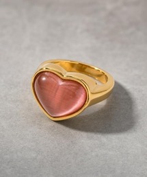 【lux sea jewelry（ラックス・シー・ジュエリー）】ステンレス ハートカラーストーン シグネットリング lux-ring-16-20【RBTS】