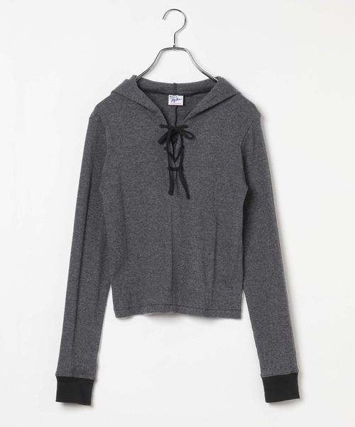 Robert P.Miller（ロバート ピー ミラー）の「[WEB限定]【Robert P.Miller】Prib Henley hoodie（Tシャツ/カットソー・レディース・ダークグレー/ブラウン系その他/イエロー・FREE）」の2枚目の写真