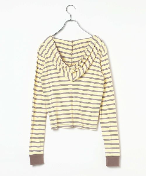 Robert P.Miller（ロバート ピー ミラー）の「[WEB限定]【Robert P.Miller】Prib Henley hoodie（Tシャツ/カットソー・レディース・ダークグレー/ブラウン系その他/イエロー・FREE）」の7枚目の写真