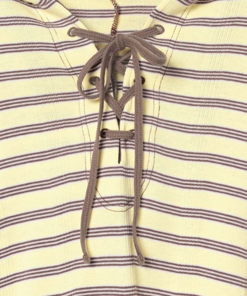 Robert P.Miller（ロバート ピー ミラー）の「[WEB限定]【Robert P.Miller】Prib Henley hoodie（Tシャツ/カットソー・レディース・ダークグレー/ブラウン系その他/イエロー・FREE）」の9枚目の写真