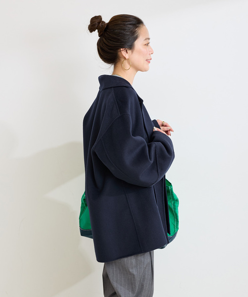 B.C STOCK（ベーセーストック）の「S120ブレンドWフェイスハーフ丈コート（その他アウター・レディース・ベージュ系その他/コバルトブルー/ブラック系その他・FREE）」の21枚目の写真