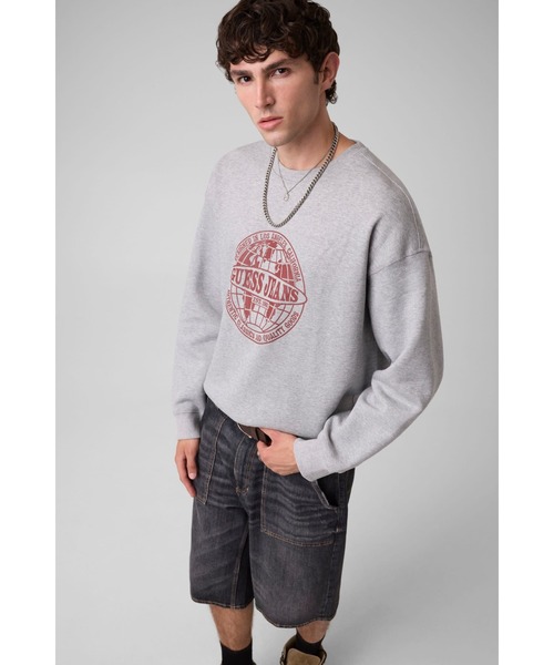 GUESS JEANS(ゲスジーンズ)の「GUESS JEANS Globe Crewneck スウェット トレーナー(スウェット・メンズ・グレー・SMALL/X-LARGE/LARGE/MEDIUM)」の1枚目の写真