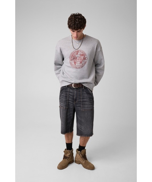 GUESS JEANS(ゲスジーンズ)の「GUESS JEANS Globe Crewneck スウェット トレーナー(スウェット・メンズ・グレー・SMALL/X-LARGE/LARGE/MEDIUM)」の4枚目の写真