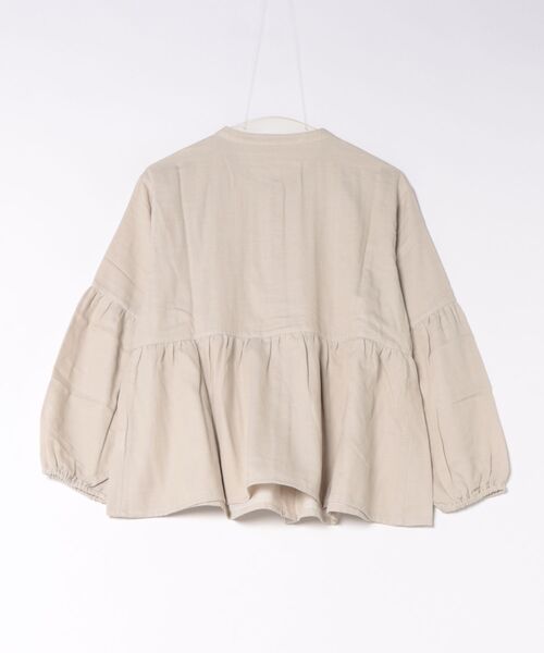 KID BLUE(キッドブルー)の「キッドブルー -26デニム調Wガーゼ -長袖トップス -KOEN513 -kidblue(シャツ/ブラウス・レディース・サンドベージュ/ネイビー・M)」の3枚目の写真