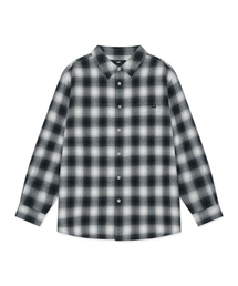 LABEL POINT FLANNEL CHECK SHIRT black