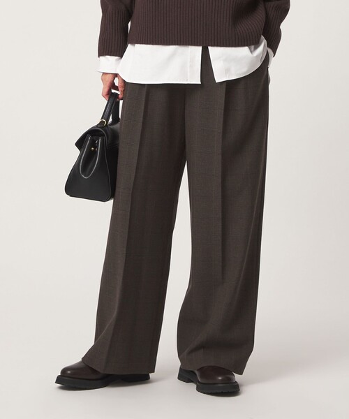 green label relaxing（グリーンレーベルリラクシング）の「［size SHORT/TALLあり］キモウ ニーハイワイドパンツ（その他パンツ・レディース・ブラック/グレー/ネイビー/ナチュラル/その他1/その他2・SHORT/40/42/TALL/34/36/38/44）」の6枚目の写真