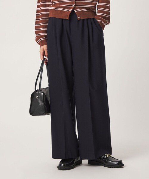 green label relaxing（グリーンレーベルリラクシング）の「［size SHORT/TALLあり］キモウ ニーハイワイドパンツ（その他パンツ・レディース・ブラック/グレー/ネイビー/ナチュラル/その他1/その他2・SHORT/40/42/TALL/34/36/38/44）」の4枚目の写真