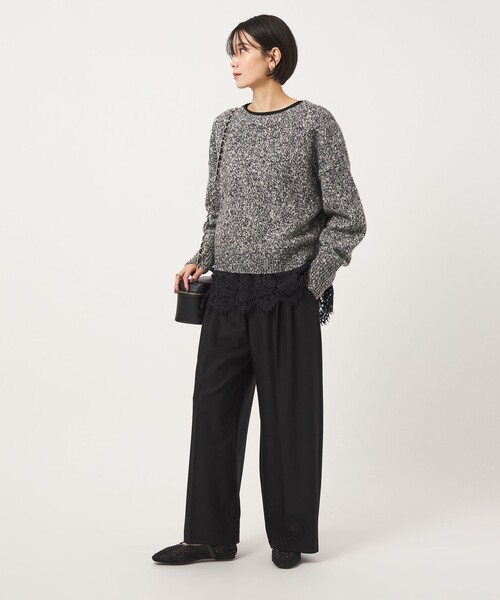 green label relaxing（グリーンレーベルリラクシング）の「［size SHORT/TALLあり］キモウ ニーハイワイドパンツ（その他パンツ・レディース・ブラック/グレー/ネイビー/ナチュラル/その他1/その他2・SHORT/40/42/TALL/34/36/38/44）」の8枚目の写真