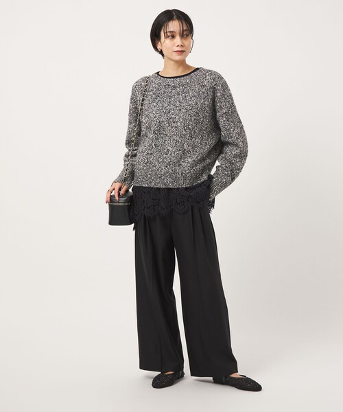 green label relaxing（グリーンレーベルリラクシング）の「［size SHORT/TALLあり］キモウ ニーハイワイドパンツ（その他パンツ・レディース・ブラック/グレー/ネイビー/ナチュラル/その他1/その他2・SHORT/40/42/TALL/34/36/38/44）」の9枚目の写真