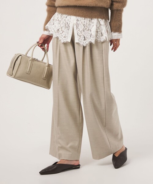 green label relaxing（グリーンレーベルリラクシング）の「［size SHORT/TALLあり］キモウ ニーハイワイドパンツ（その他パンツ・レディース・ブラック/グレー/ネイビー/ナチュラル/その他1/その他2・SHORT/40/42/TALL/34/36/38/44）」の12枚目の写真