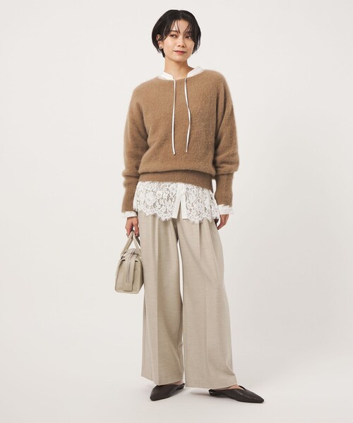 green label relaxing（グリーンレーベルリラクシング）の「［size SHORT/TALLあり］キモウ ニーハイワイドパンツ（その他パンツ・レディース・ブラック/グレー/ネイビー/ナチュラル/その他1/その他2・SHORT/40/42/TALL/34/36/38/44）」の13枚目の写真