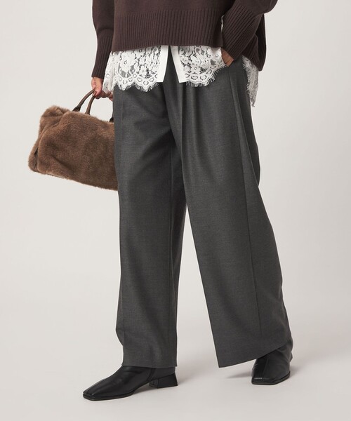 green label relaxing（グリーンレーベルリラクシング）の「［size SHORT/TALLあり］キモウ ニーハイワイドパンツ（その他パンツ・レディース・ブラック/グレー/ネイビー/ナチュラル/その他1/その他2・SHORT/40/42/TALL/34/36/38/44）」の14枚目の写真