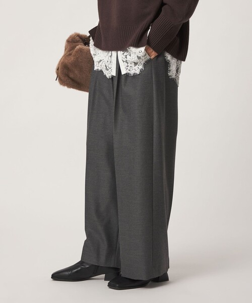 green label relaxing（グリーンレーベルリラクシング）の「［size SHORT/TALLあり］キモウ ニーハイワイドパンツ（その他パンツ・レディース・ブラック/グレー/ネイビー/ナチュラル/その他1/その他2・SHORT/40/42/TALL/34/36/38/44）」の15枚目の写真