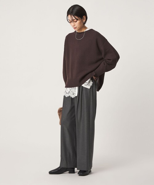 green label relaxing（グリーンレーベルリラクシング）の「［size SHORT/TALLあり］キモウ ニーハイワイドパンツ（その他パンツ・レディース・ブラック/グレー/ネイビー/ナチュラル/その他1/その他2・SHORT/40/42/TALL/34/36/38/44）」の16枚目の写真