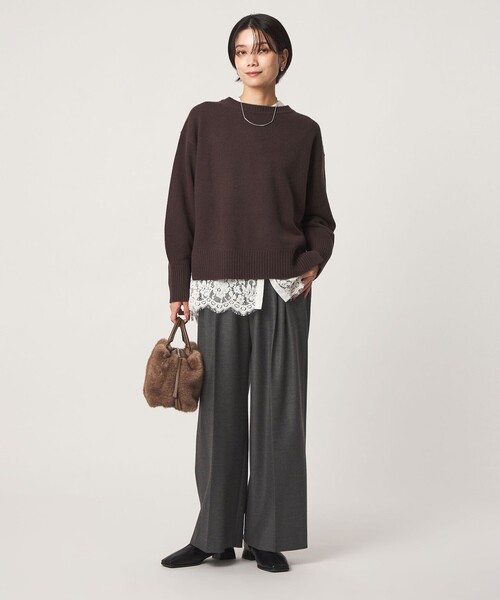 green label relaxing（グリーンレーベルリラクシング）の「［size SHORT/TALLあり］キモウ ニーハイワイドパンツ（その他パンツ・レディース・ブラック/グレー/ネイビー/ナチュラル/その他1/その他2・SHORT/40/42/TALL/34/36/38/44）」の17枚目の写真
