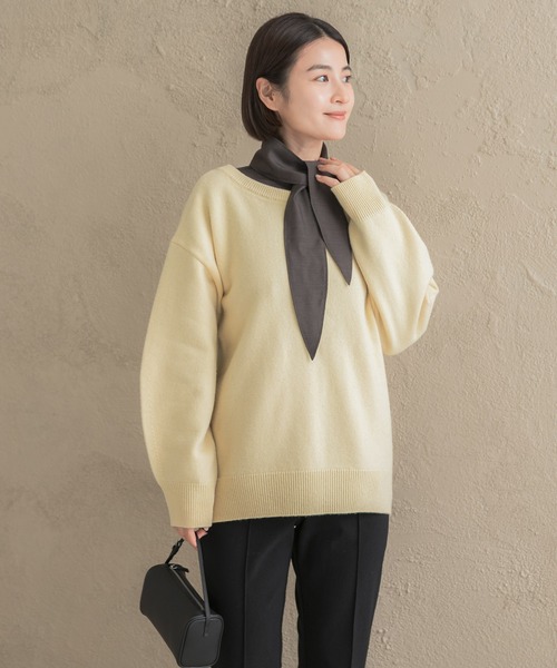 URBAN RESEARCH ROSSO WOMEN(アーバンリサーチ ロッソ)の「カシミヤシルクブレンドボートネックニット(ニット/セーター・レディース・ネイビー/オフホワイト/ピンク/イエロー/ブルー系その他・FREE)」の20枚目の写真