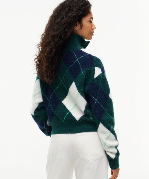 tommy jeans(トミー ジーンズ)の「アーガイルチェックジップセーター(ニット/セーター・レディース・グリーン系/パープル系その他3・MEDIUM/X-SMALL/SMALL)」の3枚目の写真