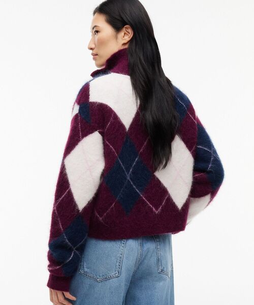 tommy jeans(トミー ジーンズ)の「アーガイルチェックジップセーター(ニット/セーター・レディース・グリーン系/パープル系その他3・MEDIUM/X-SMALL/SMALL)」の7枚目の写真