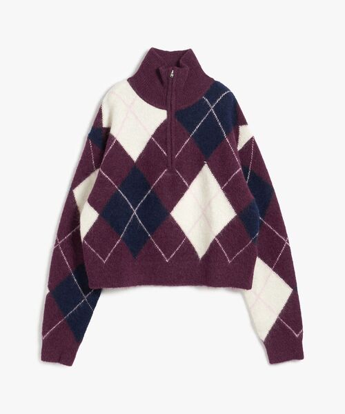 tommy jeans(トミー ジーンズ)の「アーガイルチェックジップセーター(ニット/セーター・レディース・グリーン系/パープル系その他3・MEDIUM/X-SMALL/SMALL)」の9枚目の写真