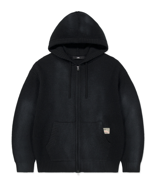 LMCの「SPRAY DYED WAFFLE KNIT ZIP-UP black(パーカー・レディース・その他・SMALL/MEDIUM/LARGE)」の1枚目の写真