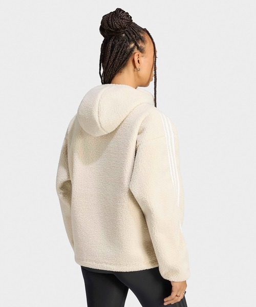 adidas(アディダス)の「adidas/アディダス ADIDAS×JENNIE ORI HOODED FLE JKT フリース パーカー ジャケット スウェット トレーナー ハーフジップ ニット ネームプレート スポーツ カジュアル 2026年秋冬 秋服 冬服(ブルゾン・レディース・ブラック/ベージュ・S/M/L)」の11枚目の写真