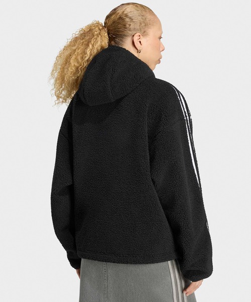 adidas(アディダス)の「adidas/アディダス ADIDAS×JENNIE ORI HOODED FLE JKT フリース パーカー ジャケット スウェット トレーナー ハーフジップ ニット ネームプレート スポーツ カジュアル 2026年秋冬 秋服 冬服(ブルゾン・レディース・ブラック/ベージュ・S/M/L)」の6枚目の写真