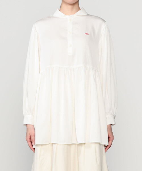 DANTON(ダントン)の「DANTON × eunoia | ツイル 丸襟シャツ WOMEN(シャツ/ブラウス・レディース・ブラック/オフホワイト・F)」の5枚目の写真
