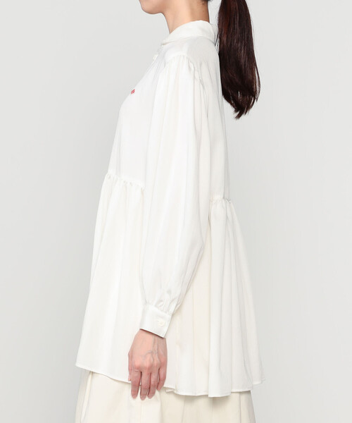 DANTON(ダントン)の「DANTON × eunoia | ツイル 丸襟シャツ WOMEN(シャツ/ブラウス・レディース・ブラック/オフホワイト・F)」の6枚目の写真