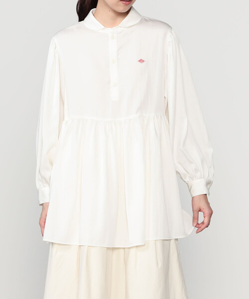 DANTON(ダントン)の「DANTON × eunoia | ツイル 丸襟シャツ WOMEN(シャツ/ブラウス・レディース・ブラック/オフホワイト・F)」の4枚目の写真