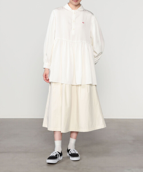 DANTON(ダントン)の「DANTON × eunoia | ツイル 丸襟シャツ WOMEN(シャツ/ブラウス・レディース・ブラック/オフホワイト・F)」の3枚目の写真