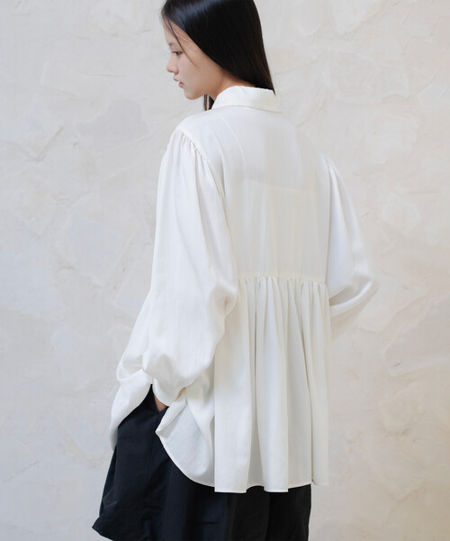 DANTON(ダントン)の「DANTON × eunoia | ツイル 丸襟シャツ WOMEN(シャツ/ブラウス・レディース・ブラック/オフホワイト・F)」の1枚目の写真
