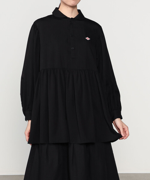 DANTON(ダントン)の「DANTON × eunoia | ツイル 丸襟シャツ WOMEN(シャツ/ブラウス・レディース・ブラック/オフホワイト・F)」の2枚目の写真