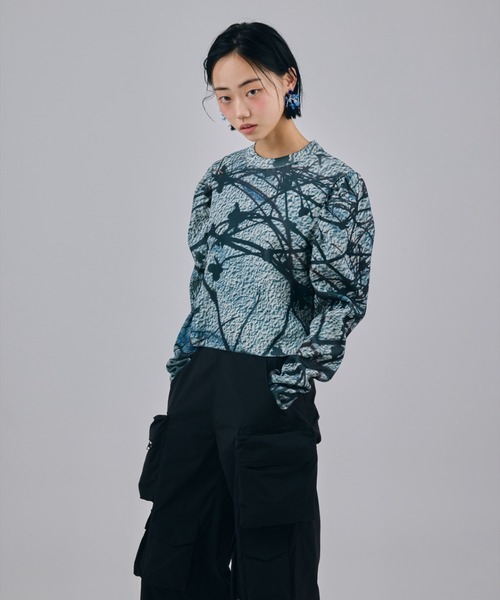 NON TOKYO(ノントーキョー)の「NON TOKYO/ノントーキョー/PRINT RIB PUFF SLEEVE C/SプリントリブパフスリーブC/S(Tシャツ/カットソー・レディース・その他3/その他1・F)」の2枚目の写真