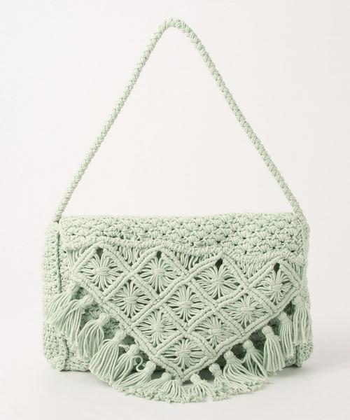 Another Edition(アナザーエディション)の「マクラメクラッチバッグ/AEBC Macrame CLT(クラッチバッグ・レディース・オフホワイト/オレンジ/ライム・FREE)」の1枚目の写真