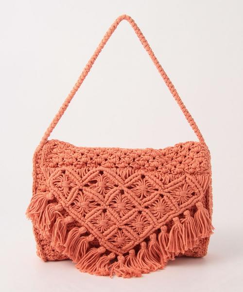 Another Edition(アナザーエディション)の「マクラメクラッチバッグ/AEBC Macrame CLT(クラッチバッグ・レディース・オフホワイト/オレンジ/ライム・FREE)」の9枚目の写真