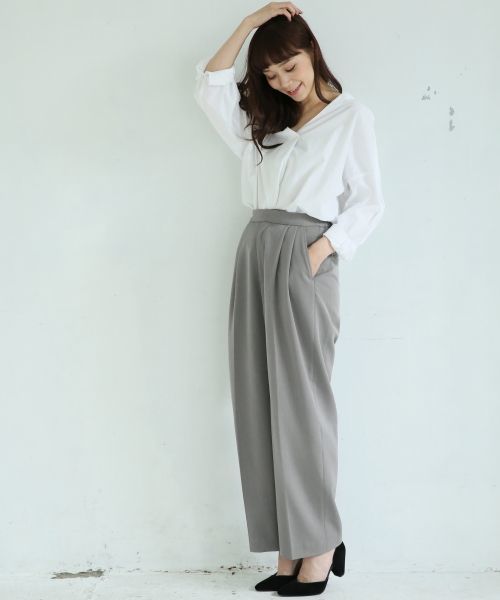 A part by（アパートバイ）の「TRPUワイドパンツ 731603 （その他パンツ・レディース・ベージュ/グレー/ネイビー・MEDIUM/LARGE）」の4枚目の写真