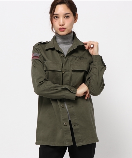 MOUSSY（マウジー）の「GRAFFITI MILITARY JKT（その他アウター・レディース・グリーン系その他/カーキ・FREE）」の14枚目の写真