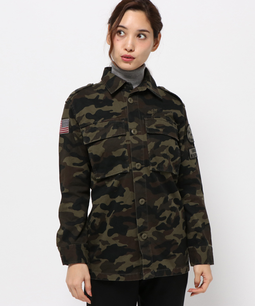 MOUSSY（マウジー）の「GRAFFITI MILITARY JKT（その他アウター・レディース・グリーン系その他/カーキ・FREE）」の3枚目の写真