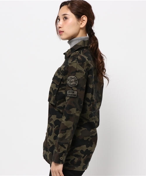 MOUSSY（マウジー）の「GRAFFITI MILITARY JKT（その他アウター・レディース・グリーン系その他/カーキ・FREE）」の4枚目の写真