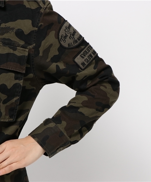 MOUSSY（マウジー）の「GRAFFITI MILITARY JKT（その他アウター・レディース・グリーン系その他/カーキ・FREE）」の7枚目の写真