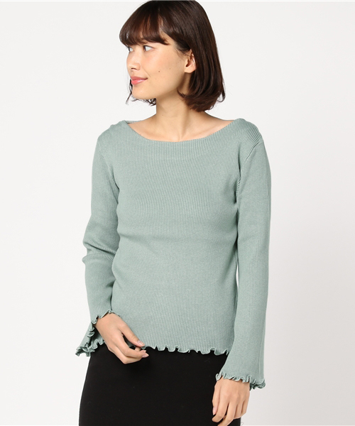 archives（アルシーヴ）の「袖フレアリブプルオーバー（ニット/セーター・レディース・モカ/グリーン/オフホワイト/グレー・MEDIUM）」の12枚目の写真