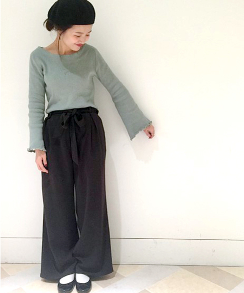 archives（アルシーヴ）の「袖フレアリブプルオーバー（ニット/セーター・レディース・モカ/グリーン/オフホワイト/グレー・MEDIUM）」の13枚目の写真