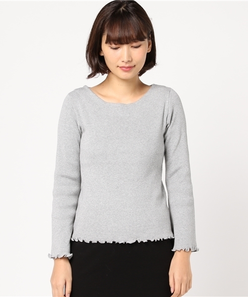 archives（アルシーヴ）の「袖フレアリブプルオーバー（ニット/セーター・レディース・モカ/グリーン/オフホワイト/グレー・MEDIUM）」の5枚目の写真