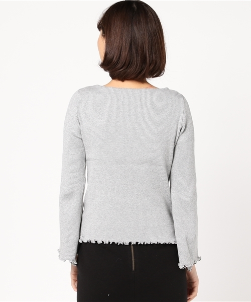 archives（アルシーヴ）の「袖フレアリブプルオーバー（ニット/セーター・レディース・モカ/グリーン/オフホワイト/グレー・MEDIUM）」の7枚目の写真